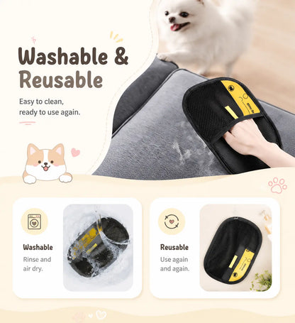 Enhanced Pet Hair Removal Gloves for Efficient Home Use, Secure Fit, and Rapid Hair Collection