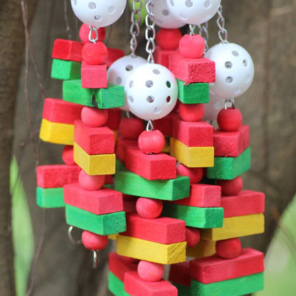 Large Parrot Chewing Toy for Medium to Large Birds - Ideal for African Grey, Macaws, Cockatoos, Eclectus, and Amazon (22 Inch Apple Design)