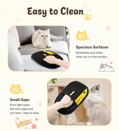 Enhanced Pet Hair Removal Gloves for Efficient Home Use, Secure Fit, and Rapid Hair Collection