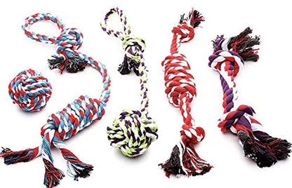 Pacific Pups Premium Rope Dog Toy Set - 5 Pack for Small and Medium Breeds