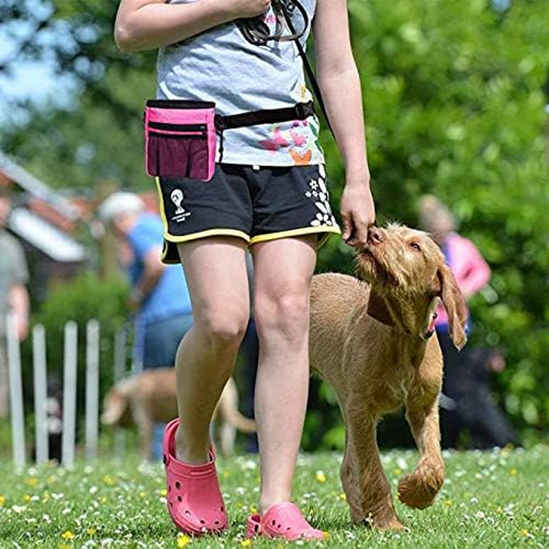 4-in-1 Comprehensive Dog Training Set: Includes Training Treat Pouch, Whistle, Doorbells, and Clicker - Perfect Gift for New Pet Owners (Pink)