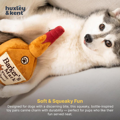 Power Plush Squeaky Dog Toy with Squeaker - Ideal for Small, Medium, and Large Dogs - Soft Stuffed Animal for Indoor Play and Fetch - Barker's Mark, Large